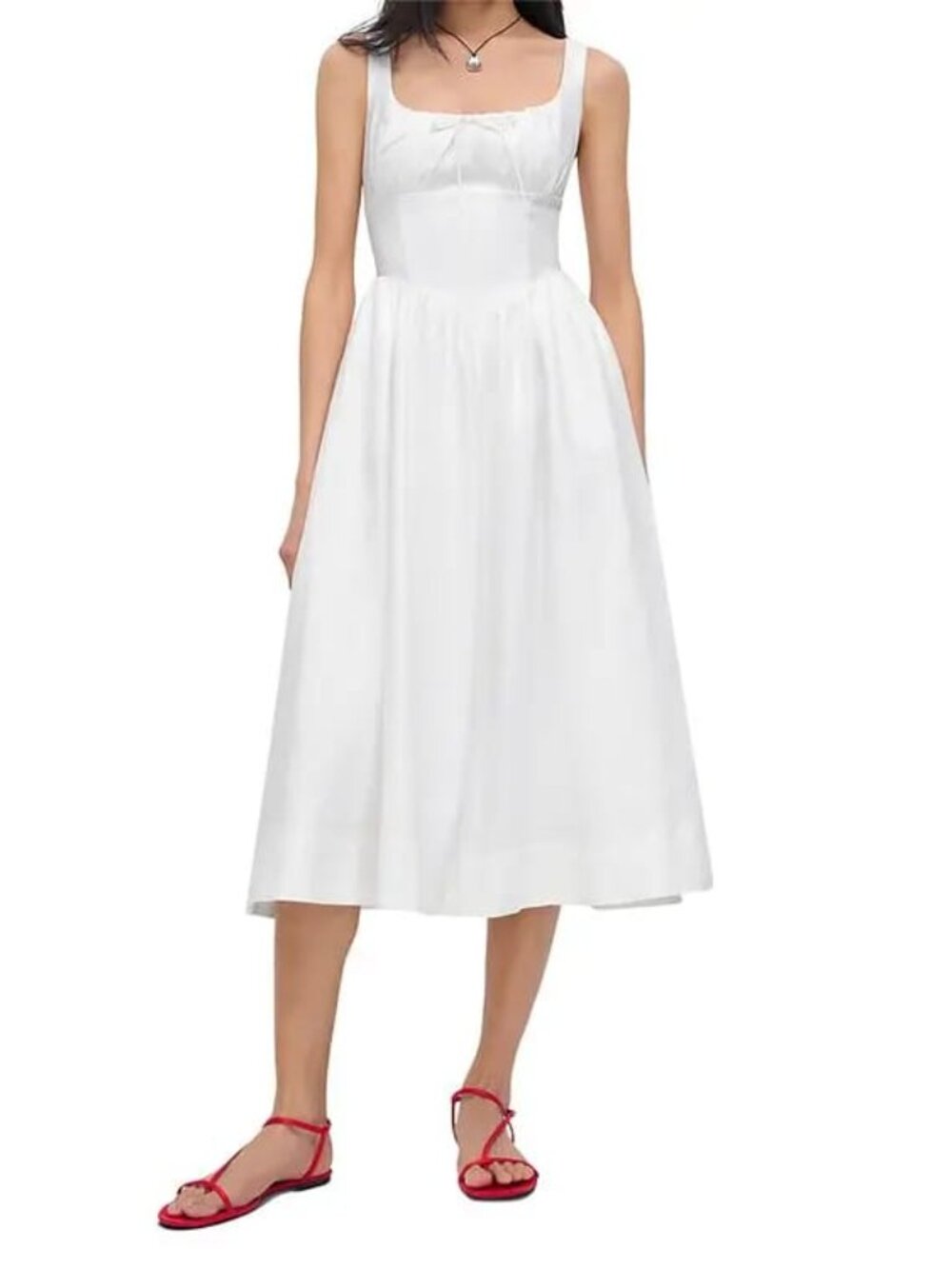 Reformation Petites Balia Linen Midi Dress White LWD Bridal Rehearsal 0P